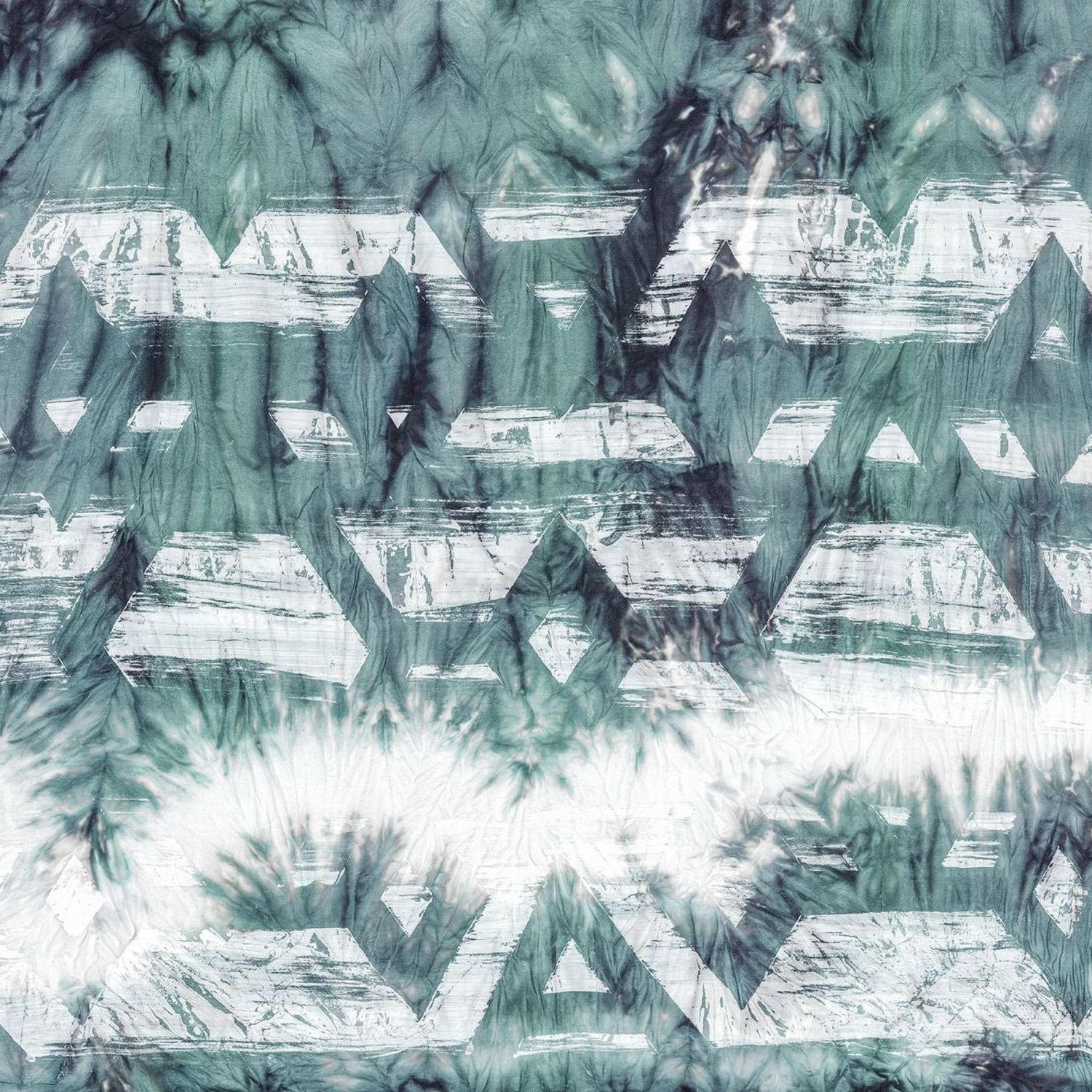 FOTOTAPETE Tie-Dye Shibori Muster 350 x 280 cm - Grün, Papier (350/280cm) - Sanders & Sanders