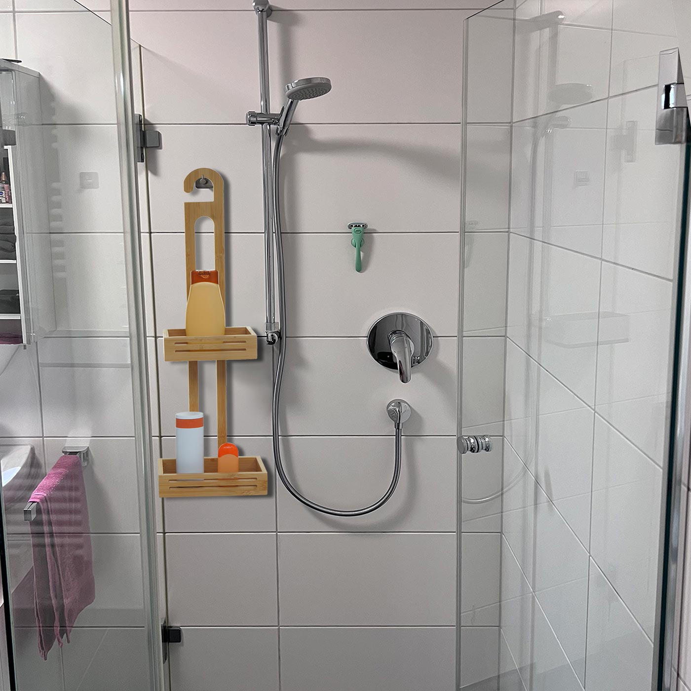 DUSCHABLAGE Braun - Braun, Holz (22/69/13cm) - MCW