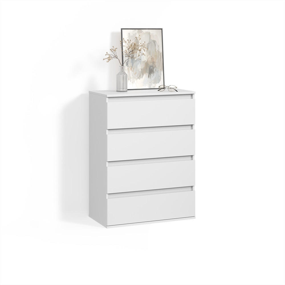 KOMMODE Garda Weiß 74 x 99.6 cm mit 4 Schubladen - Weiß, Holzwerkstoff (74/99.6/40cm) - Livinity®
