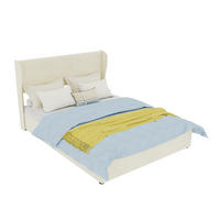 POLSTERBETT 140x200 cm in Beige mit gepolstertem Kopfteil - Beige, Textil (140/200cm) - IVMEU