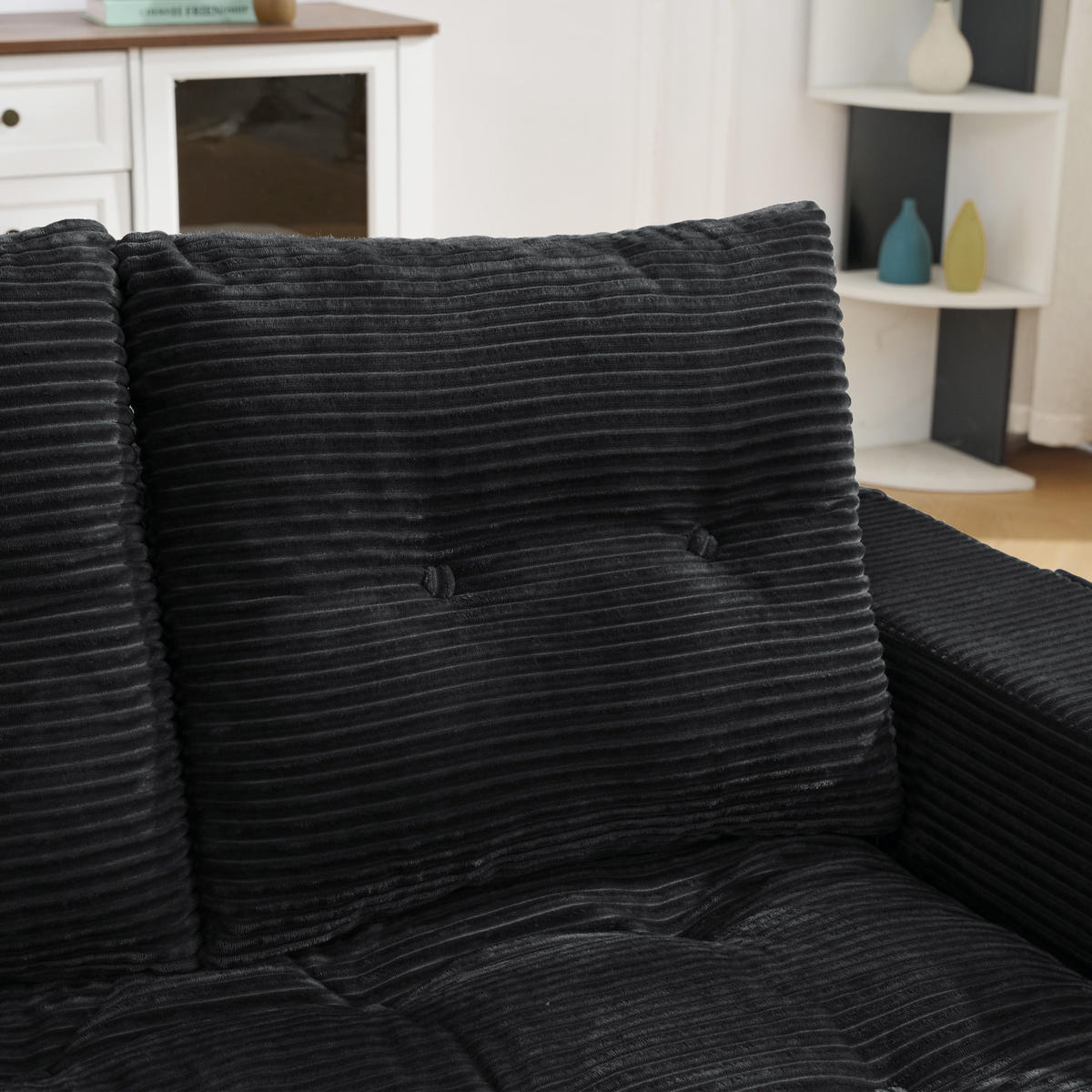 2-SITZER mit Liegefunktion und Seitentaschen - Schwarz, Textil (140/67/85cm) - EVRYAE