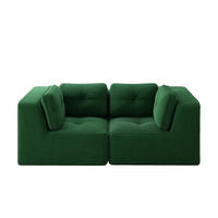 ECKSOFA 208/104/69 cm grün aus Cord mit modularem Design und weichem Sitzkomfort - Grün, Textil (104/208cm) - OKWISH