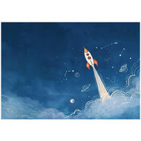 FOTOTAPETE Jungen Rakete Blau 250x175 cm - Multicolor, Papier (250/175cm) - Wallarena