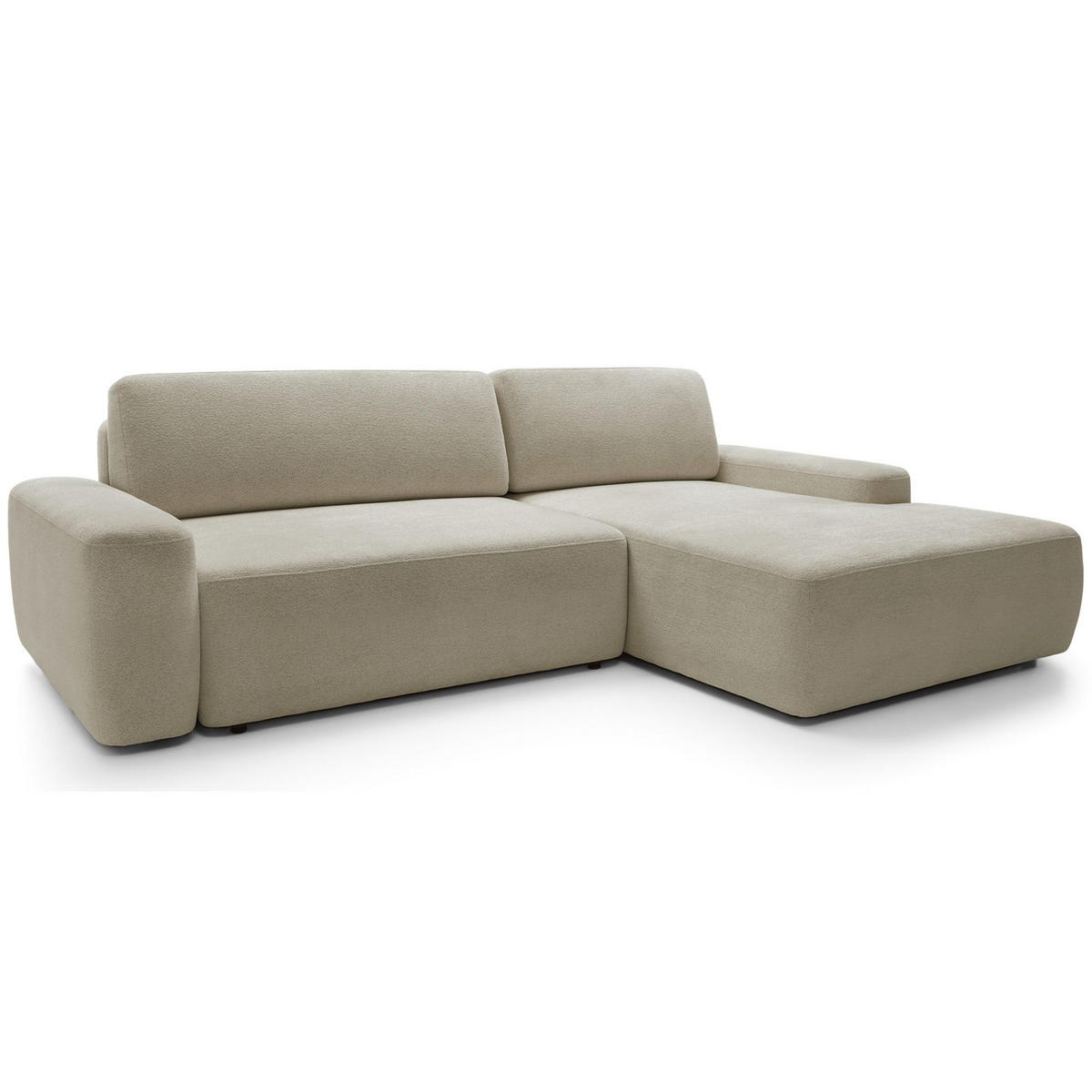 ECKSOFA Baleo Beige Chenille-Bezug - Beige/Schwarz, Kunststoff/Textil (264/162cm) - Selsey