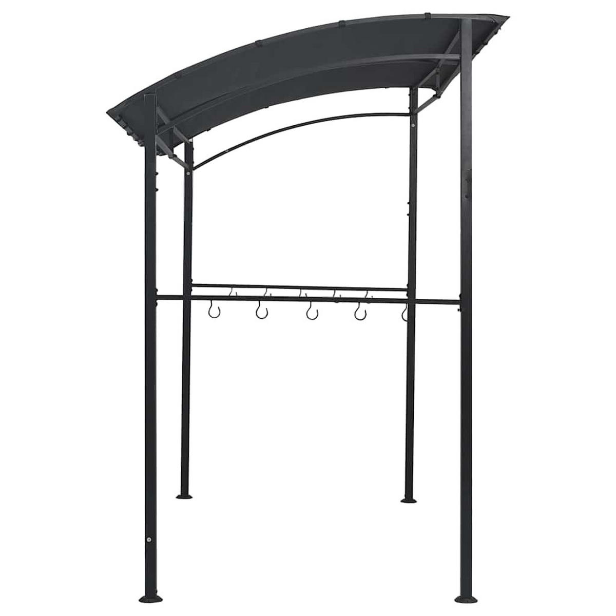 BBQ-PAVILLON 215/150/220 Cm Anthrazit Stahl - Anthrazit, Metall (215/220/150cm) - vidaXL