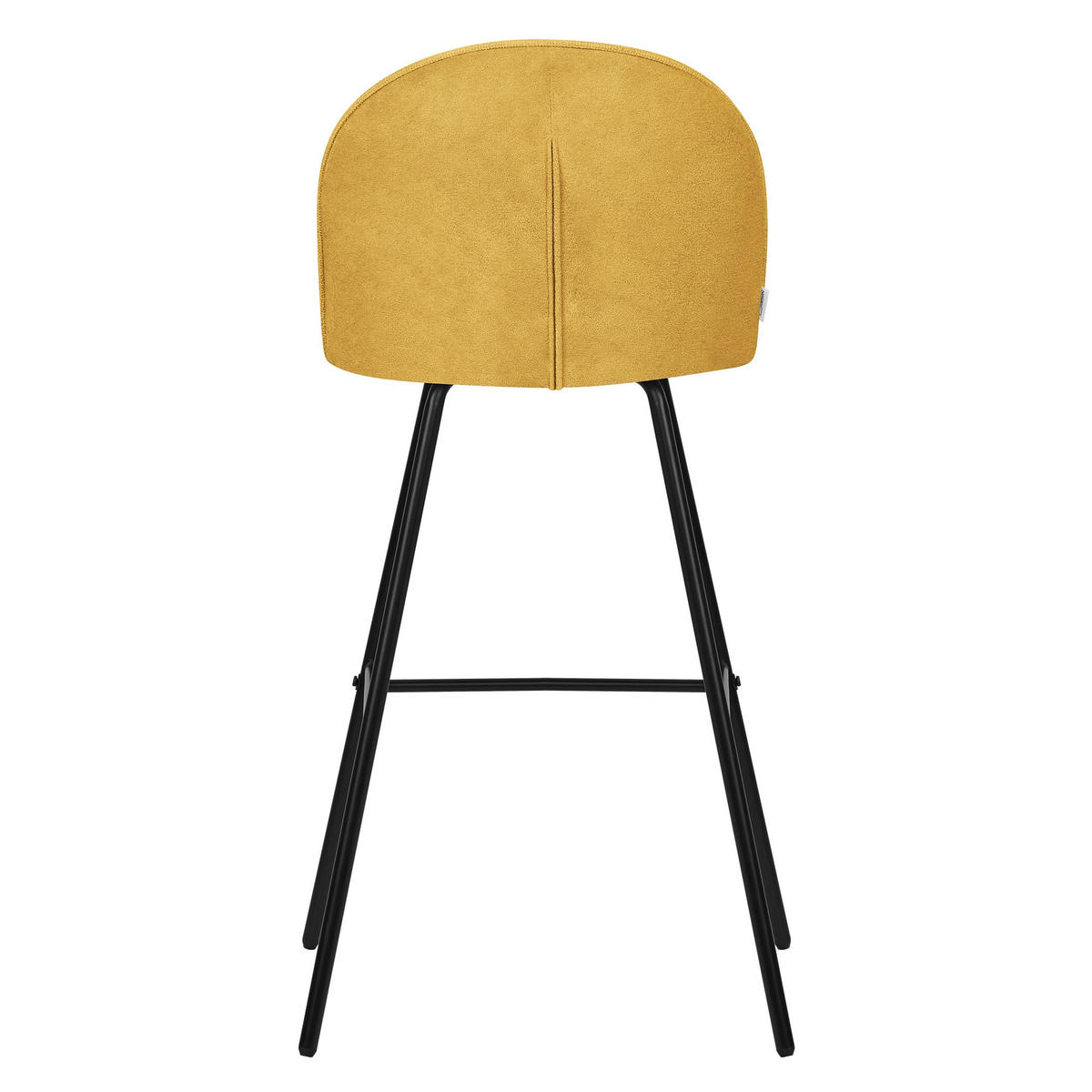 BARHOCKER 2er Set Senf mit Stoffbezug - Gelb/Schwarz, Textil/Metall (52/102/50cm) - ML-DESIGN