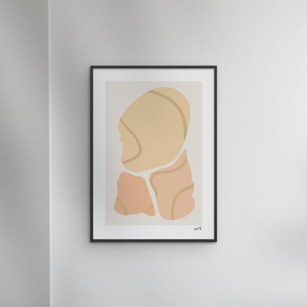 POSTER mit Rahmen N. Atelier - Trois Morceaux - Schwarz/Naturfarben, Holz/Papier (30/40cm) - Poster&Frame