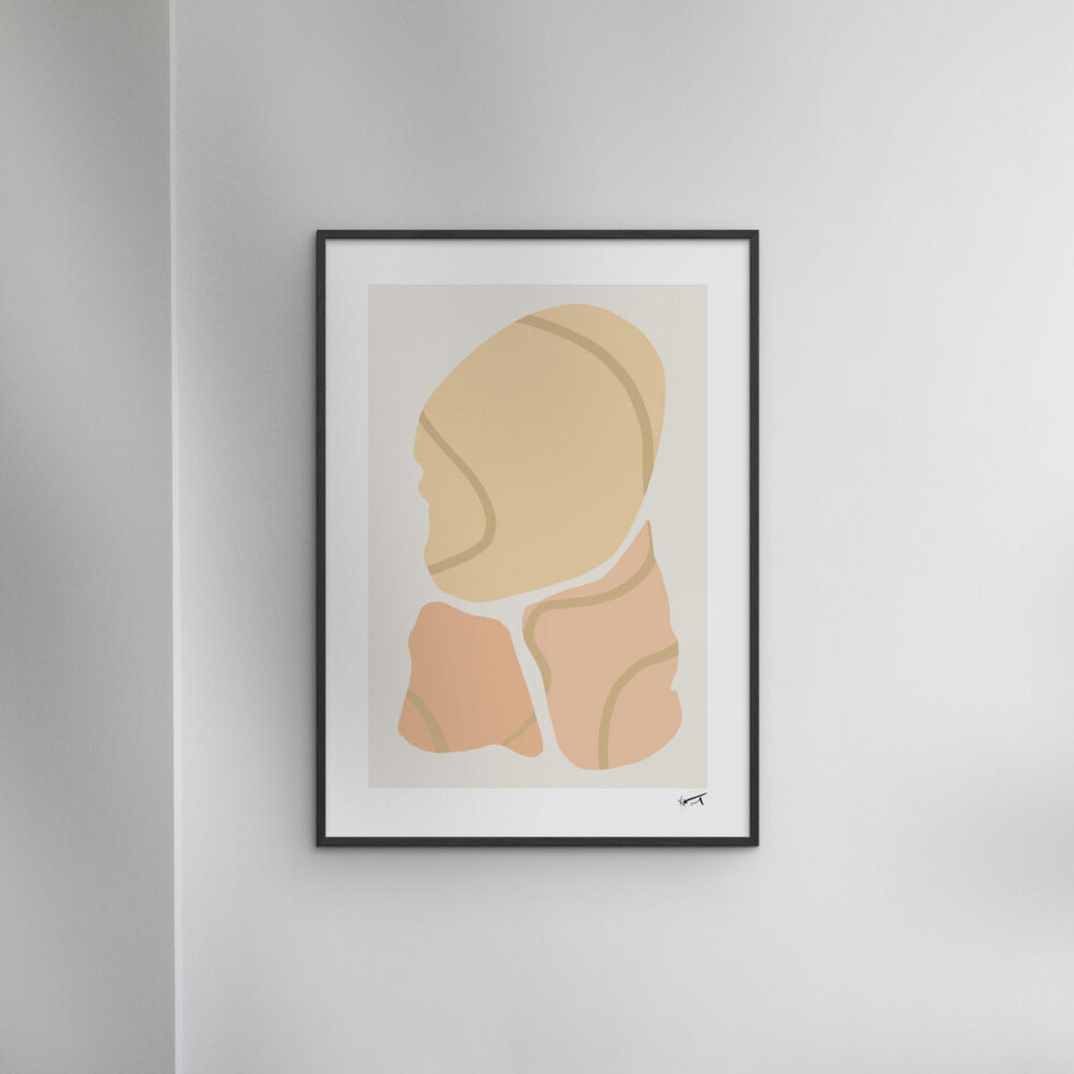 POSTER mit Rahmen N. Atelier - Trois Morceaux - Schwarz/Naturfarben, Holz/Papier (30/40cm) - Poster&Frame