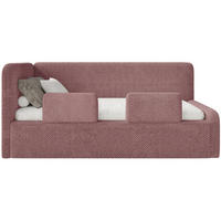 KINDERBETT Fanko Samt Rosa 90x200 cm - Pink/Schwarz, Kunststoff/Textil (90/200cm) - Selsey