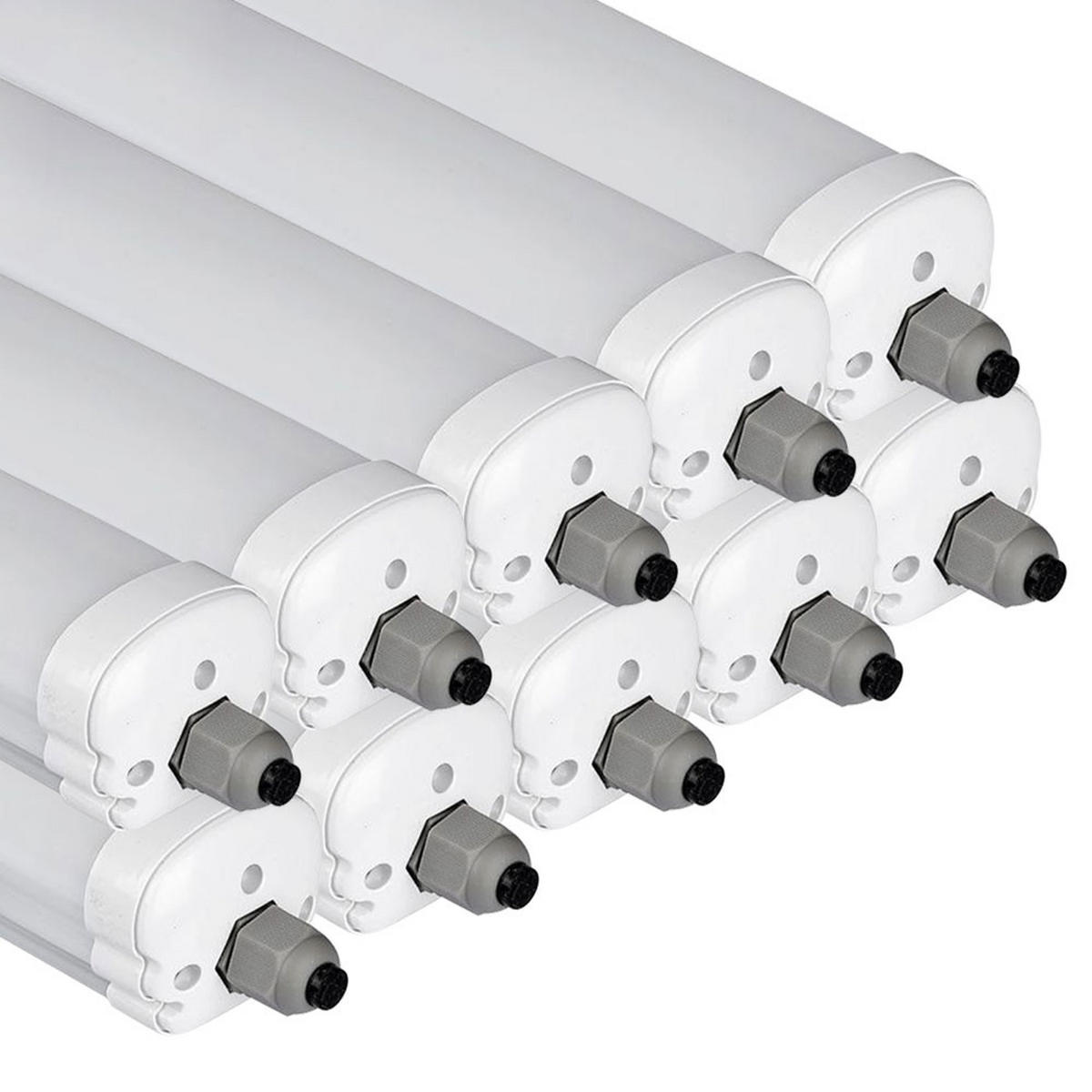 LED DECKENLEUCHTE Grau Wannenform 10er Set - Grau, Kunststoff (120/8.6/7cm)