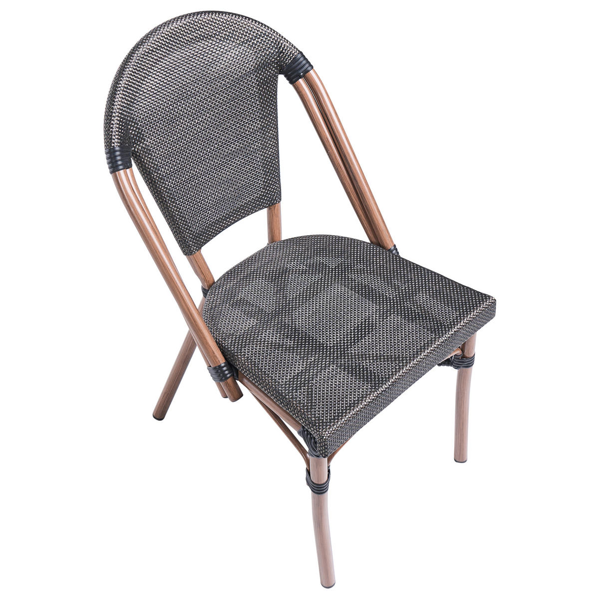 GARTENSTUHL 4er-Set Polyrattan Grau Rifreddo - Grau, Kunststoff (46/88/57cm) - Beliani
