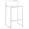 BARHOCKER Kunstleder Stahlrahmen Sitzhöhe 65cm Industrial LEXARIX MINI, Weiß 44x41x76,5 cm - Silberfarben/Weiß, Kunststoff/Textil (43/77/41cm) - KADIMA DESIGN