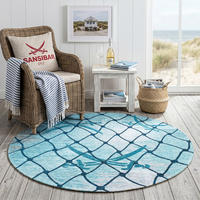 FLACHWEBTEPPICH Keitum 160x160 cm - Türkis, Textil (160/160cm) - Sansibar SYLT