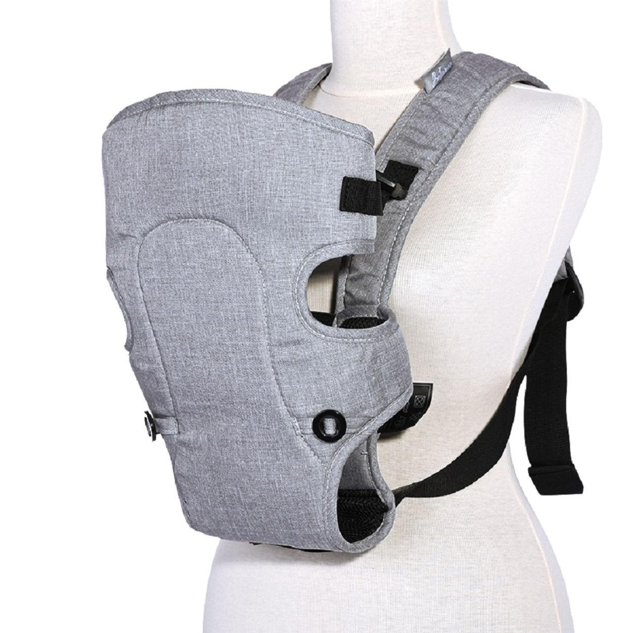 BABYTRAGE Between hellgrau Bauchtrage, 2 Blickrichtungen, gepolsterte Gurte, Polyester, 9 kg - Grau, Textil (11/35/20cm) - Lorelli