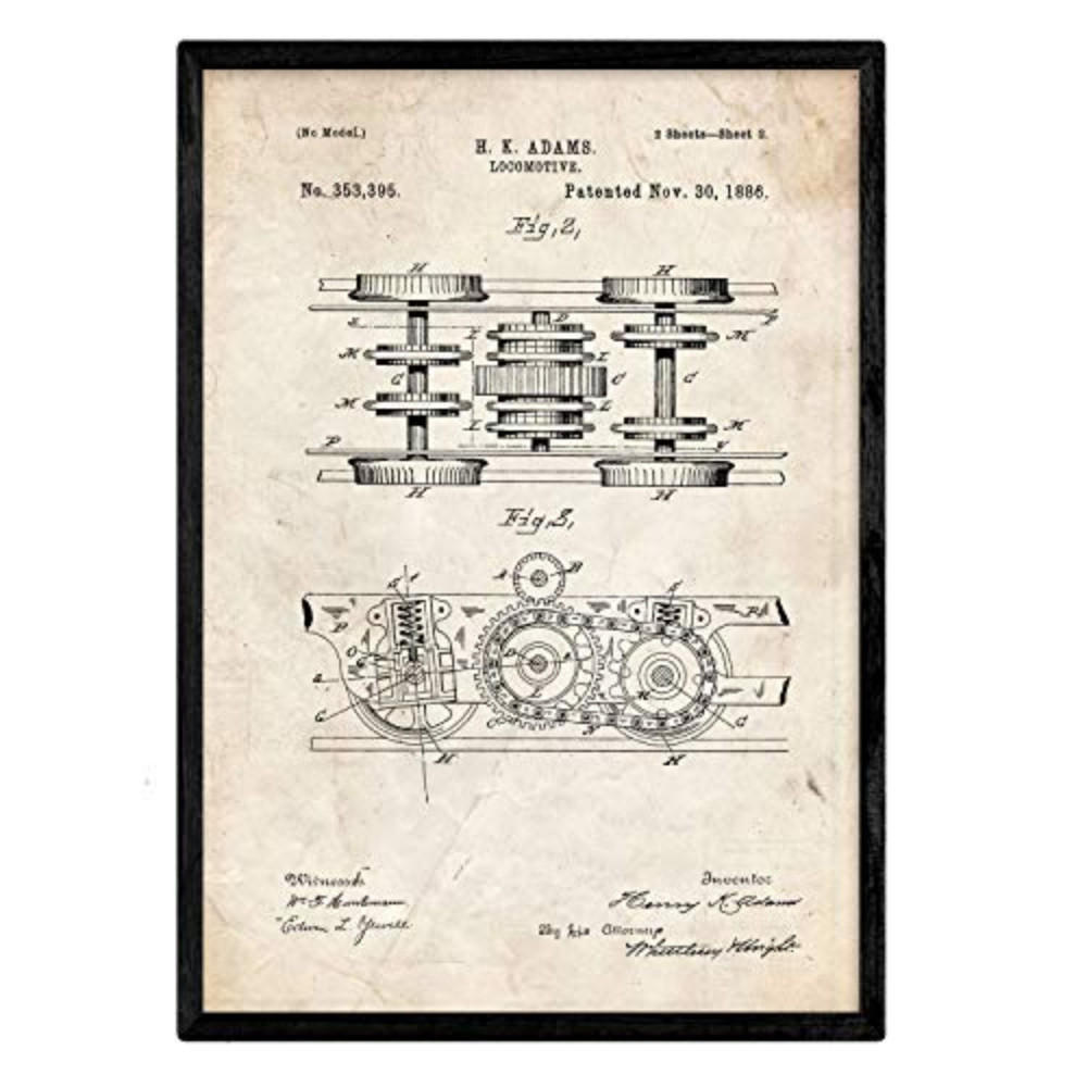 POSTER Lokomotive Patent A3 Rahmenlos - Klar, Papier (29.7/5/42cm) - Nacnic