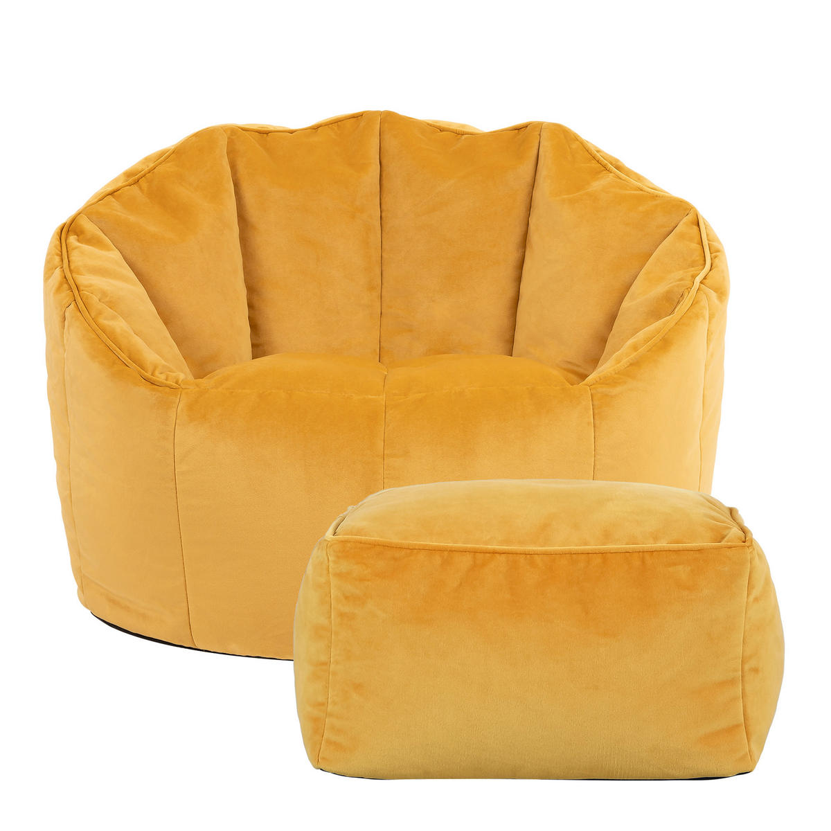 SITZSACK-SESSEL Sirena mit Hocker - Gelb, Textil (77/64/74cm) - icon