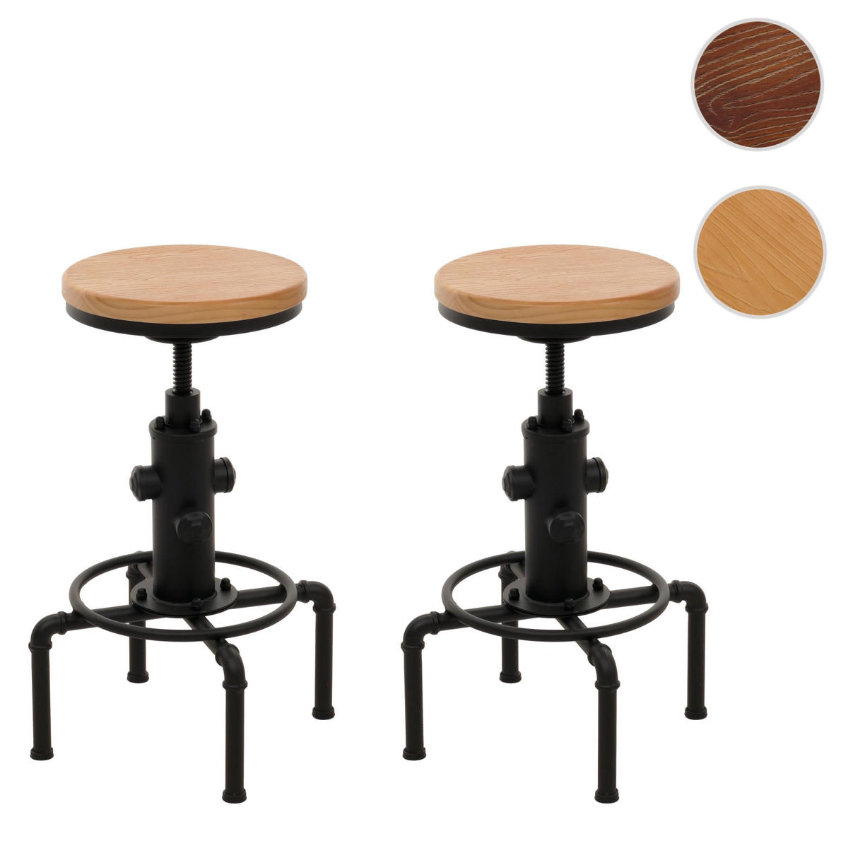 BAROVÉ STOLIČKY Svetlo hnedá 2 ks sada - svetlohnedá, drevo (34/85/34cm) - MCW