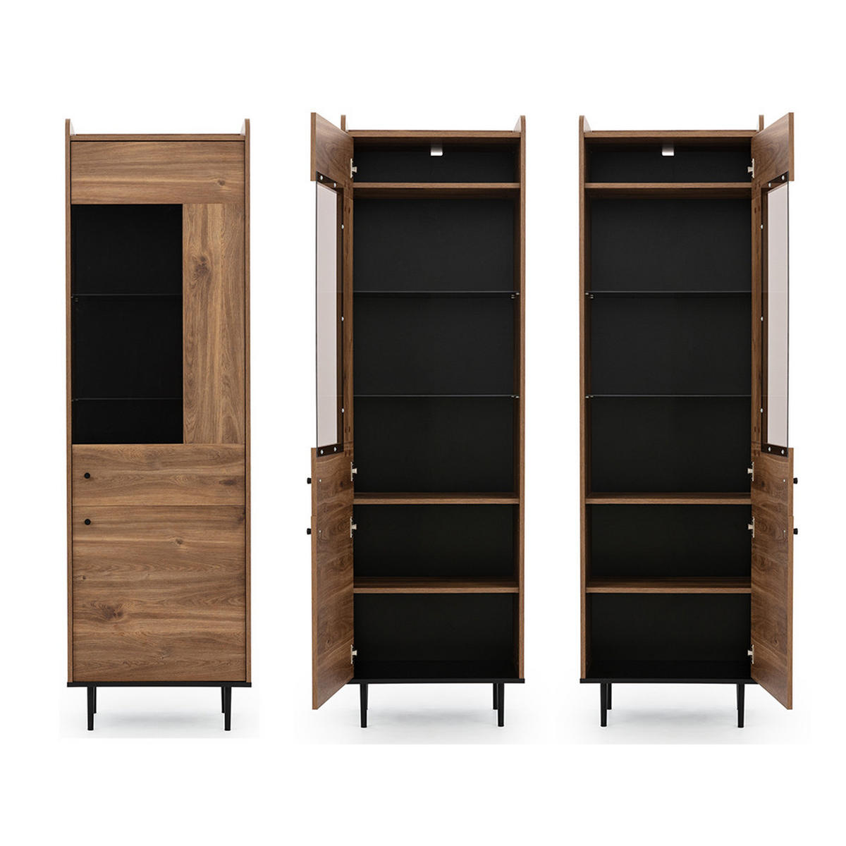 WOHNZIMMER-SET 4-TLG. Varedo-132 - Braun, Holzwerkstoff (464/200/62cm) - Lomado