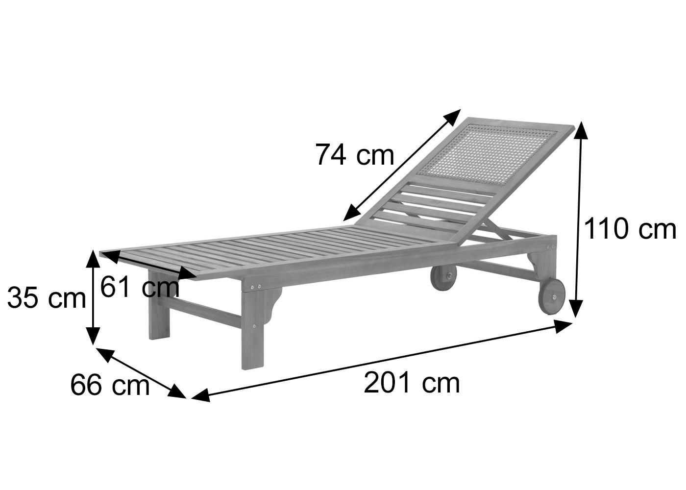 Thumbnail - MCW Sonnenliege, Akazie, Holz, 66x110x201 cm, Gartenmöbel, Gartenliegen