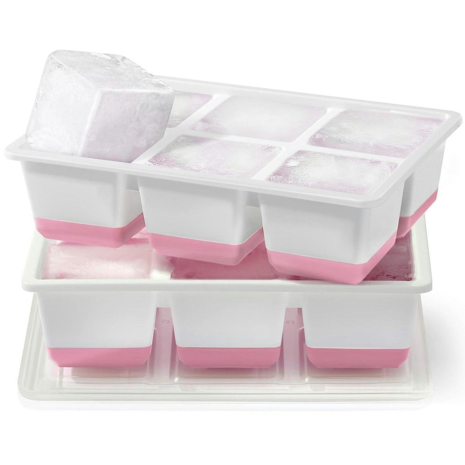 EISWÜRFELFORM mit Deckel 6 cm Rosa - Rosa, Kunststoff (6/5/12cm)
