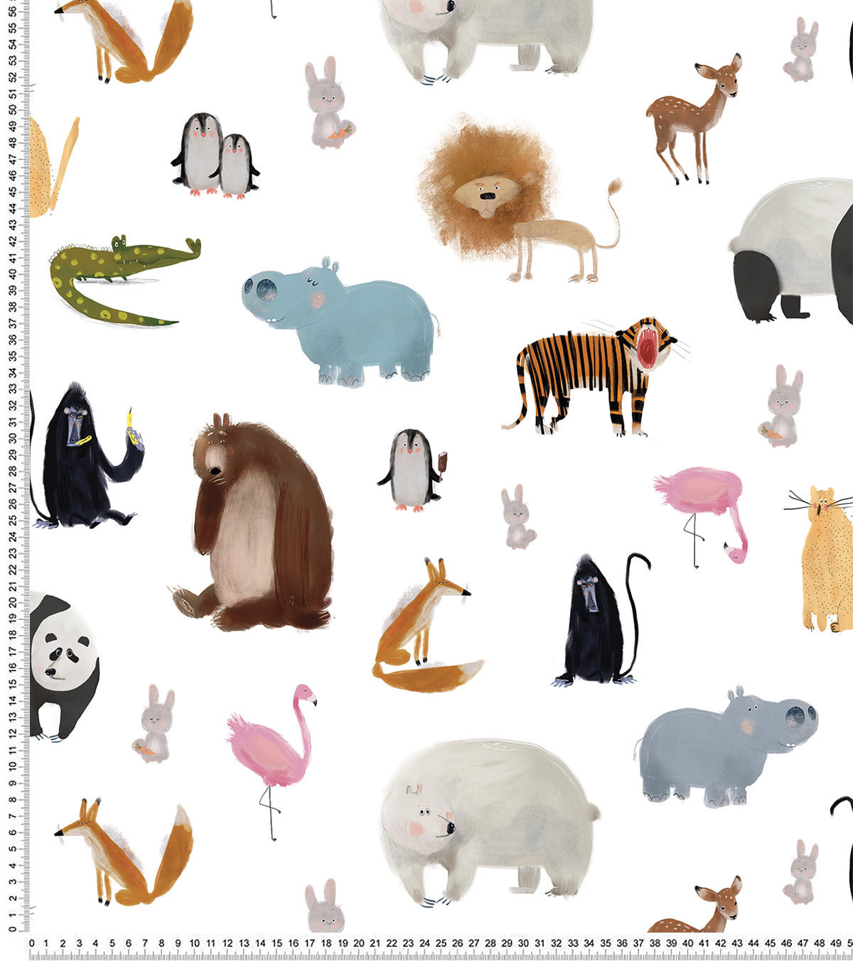 VLIESTAPETE Animalia 50 cm x 10 m, mehrfarbig - Multicolor/Weiß, Papier (50/1000cm) - Lilipinso