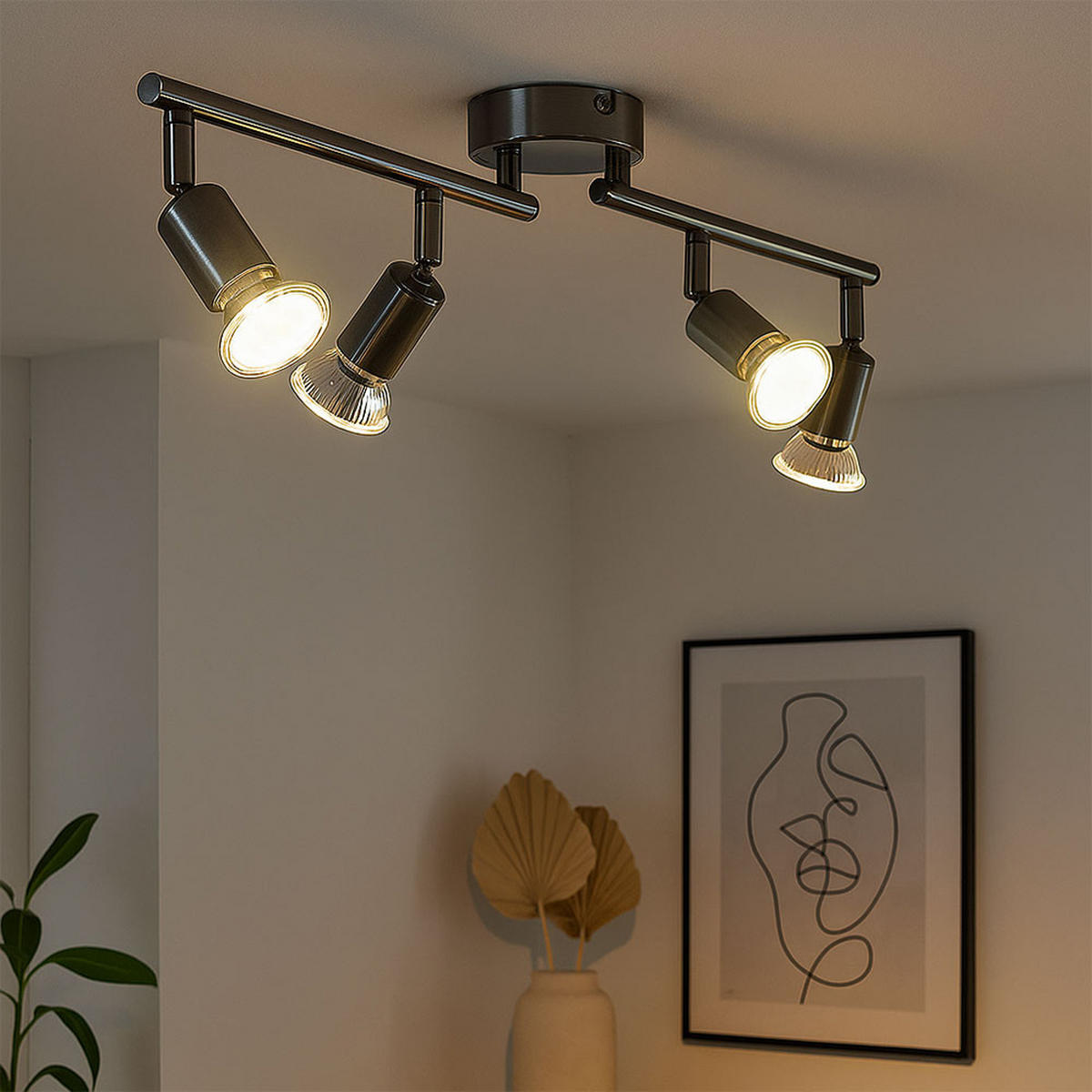 LED DECKENLEUCHTE MATRIX Silber Metall - Silberfarben, Metall (60/8/16.5cm)