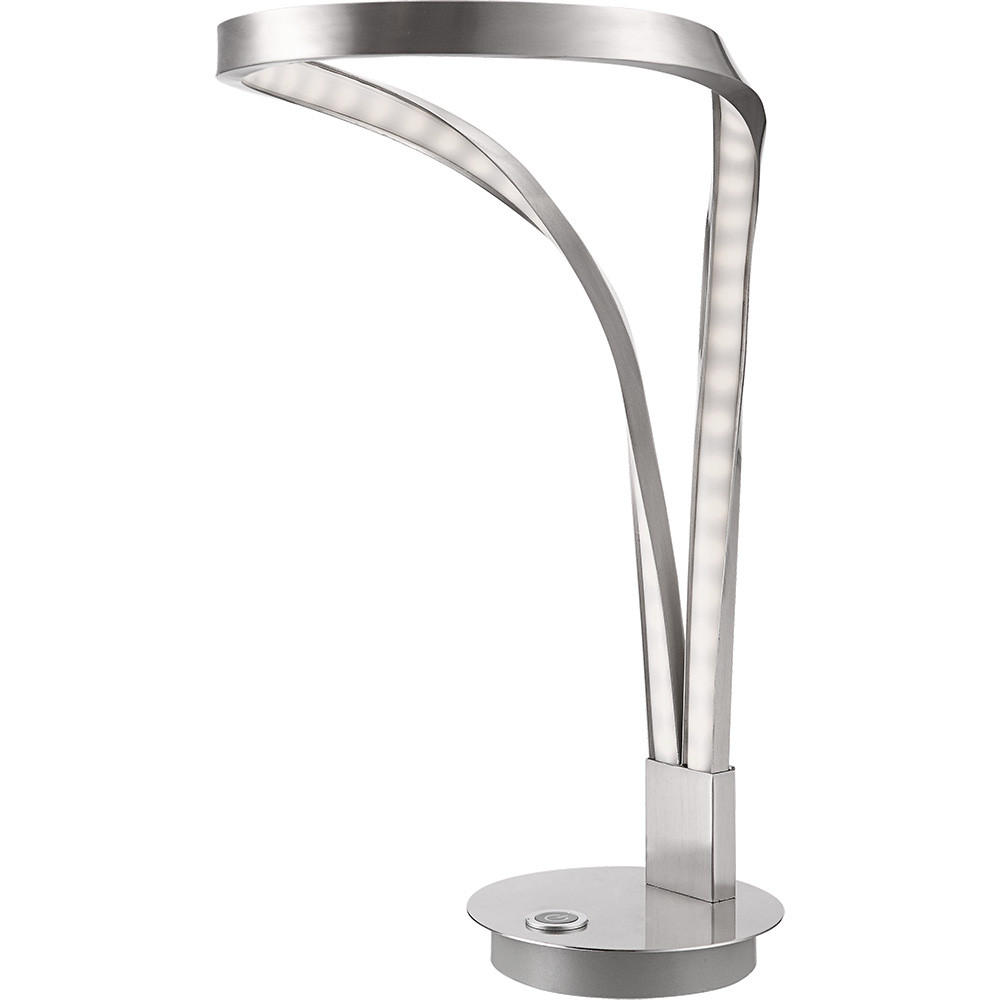 LED TISCHLEUCHTE UNA Nickel Matt Silber - Silberfarben, Kunststoff (20/25/36cm) - Globo Lighting