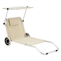SONNENLIEGE Lazkano - Beige, Metall (150/60/52.5cm) - [en.casa]