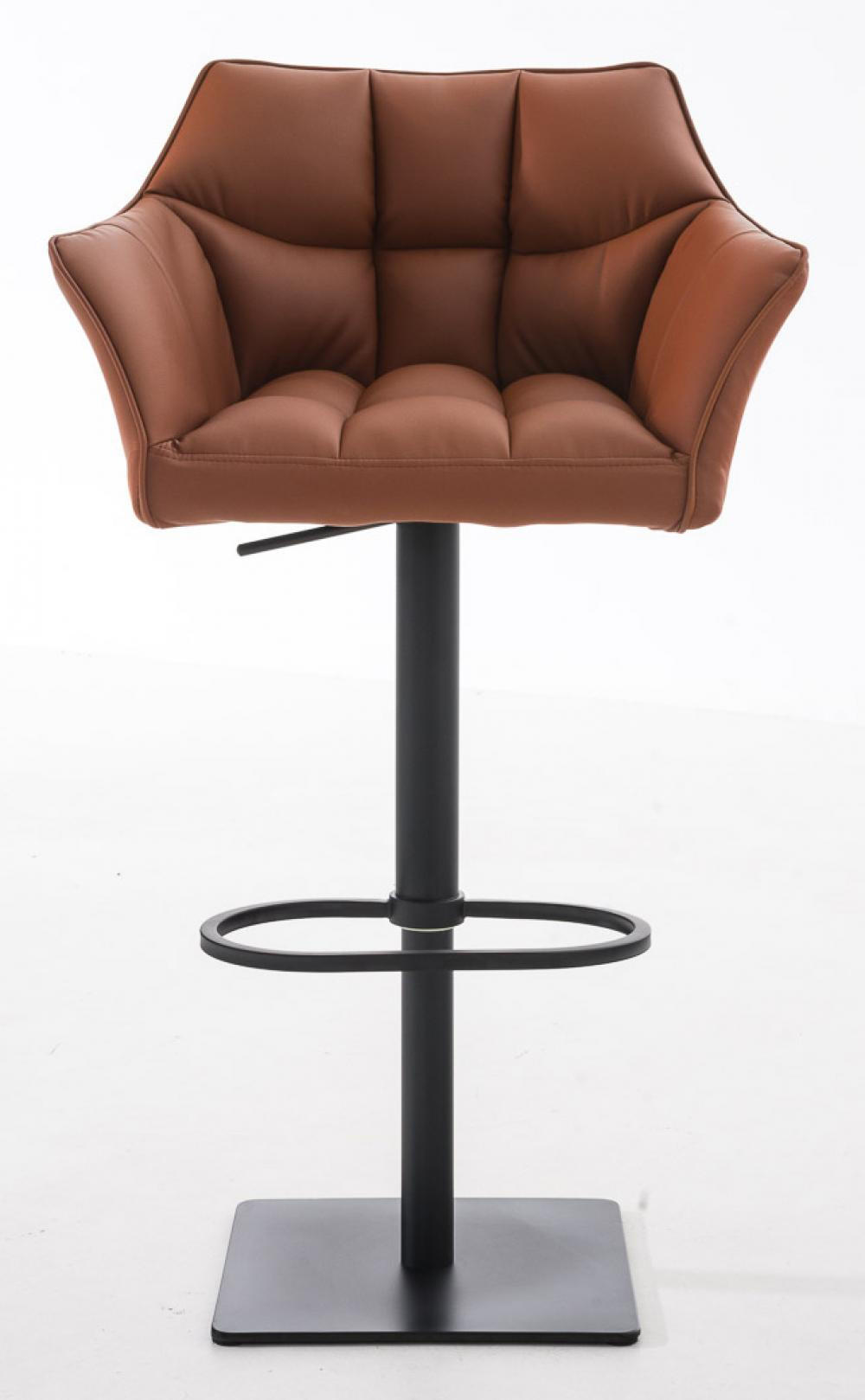 BARHOCKER 2er Set Lederlook Hellbraun - Hellbraun/Schwarz, Textil/Metall (64/88/45cm) - CLP