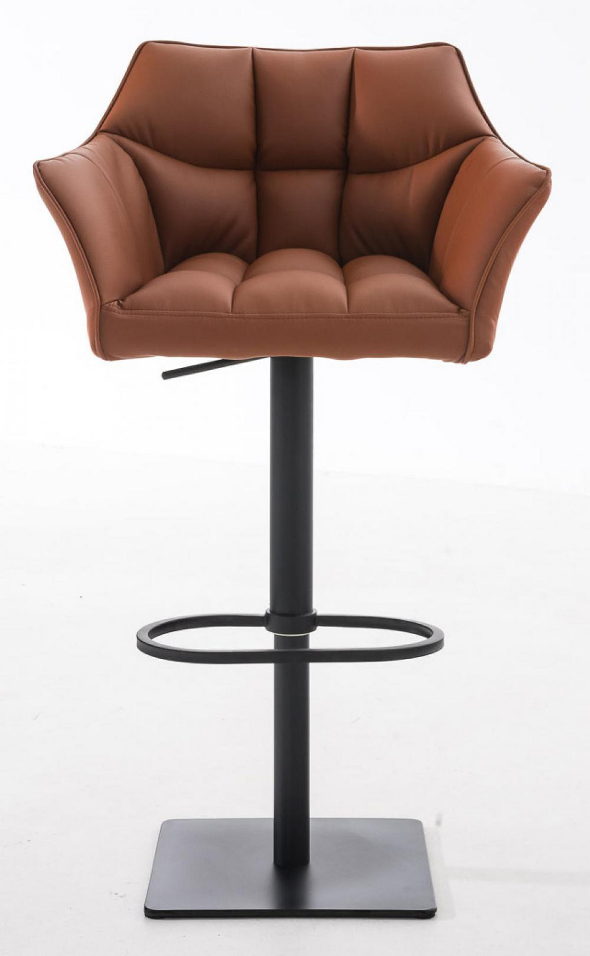 BARHOCKER 2er Set Lederlook Hellbraun - Hellbraun/Schwarz, Textil/Metall (64/88/45cm) - CLP