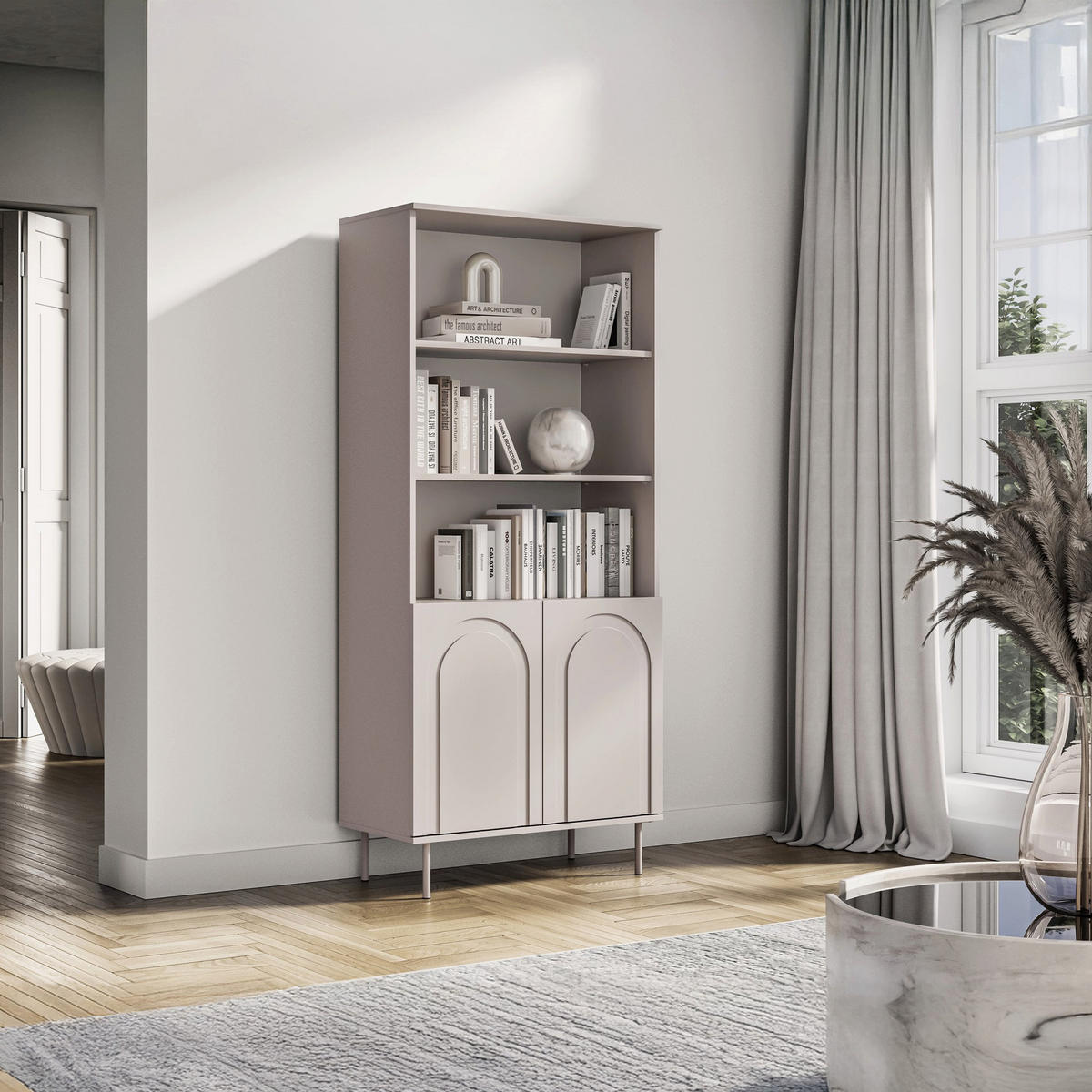 REGAL Orvella Taupe 80 cm - Taupe, Holzwerkstoff (80/180/40cm) - Homebook
