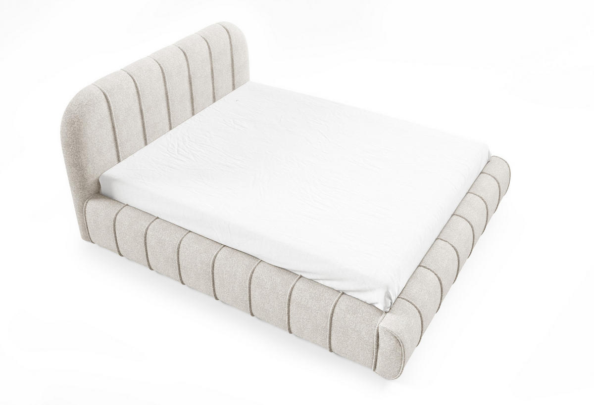 POLSTERBETT mit Stauraum 200x200 cm in Creme - Creme, Textil (200/200cm) - Home Collective