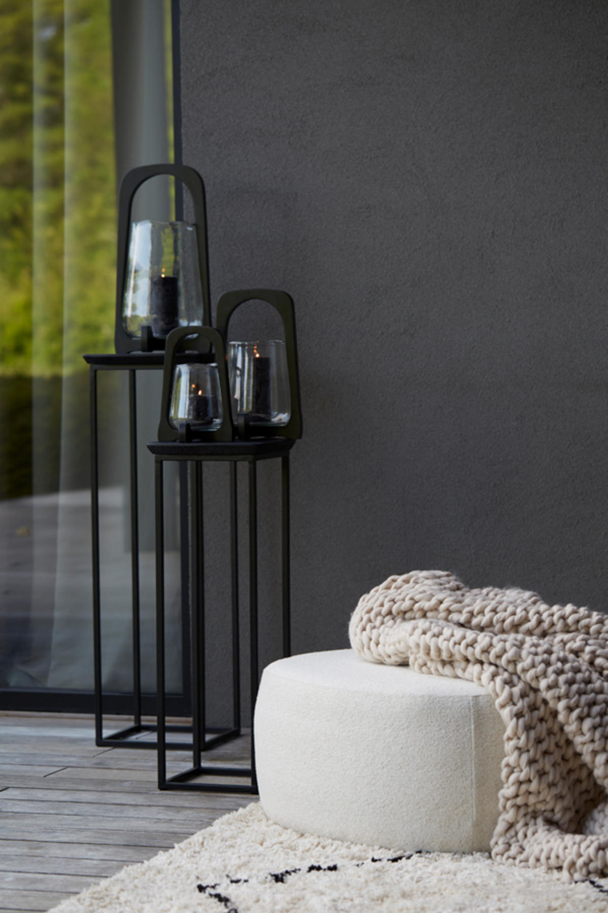 WINDLICHT Anosy Schwarz Ø26/48 cm - Schwarz, Holz (26/48/26cm) - Light & Living