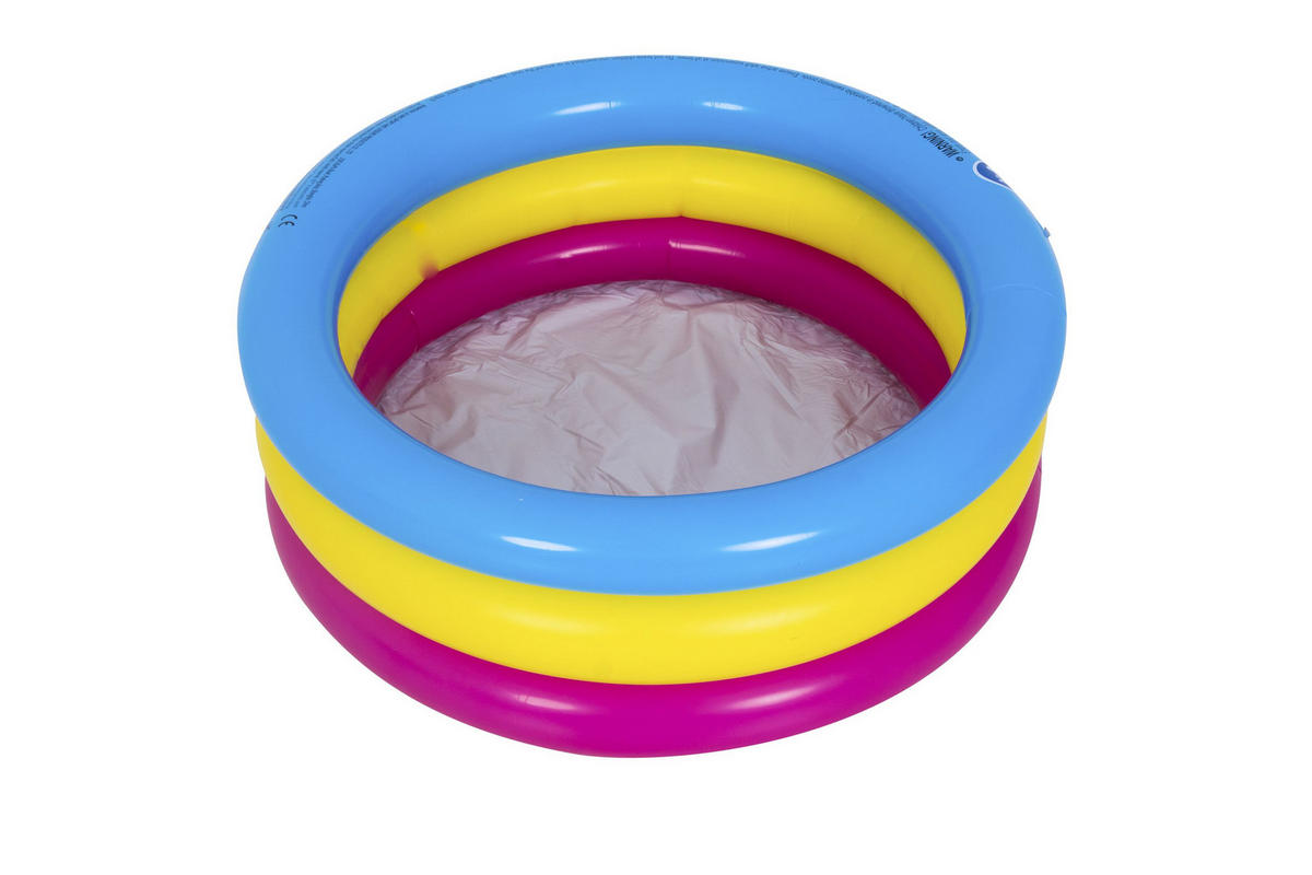PLANSCHBECKEN aufblasbarer 3-Ring Baby Pool Ø 76x25 cm - Multicolor, Kunststoff (76/76cm) - Avenli
