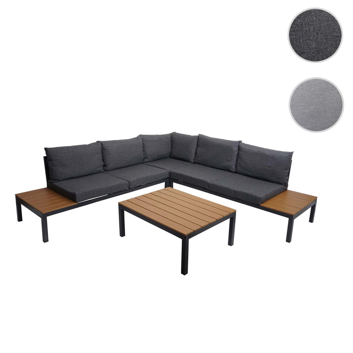 GARTEN-GARNITUR H54B Schwarz - Schwarz, Holz - MCW