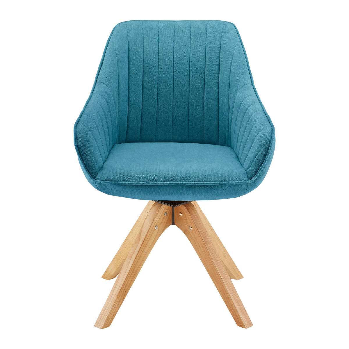 ARMLEHNSTUHL Leonie Petrol Webstoff Drehbar Gepolstert - Petrol, Holz (60/82/61cm) - Bessagi Home