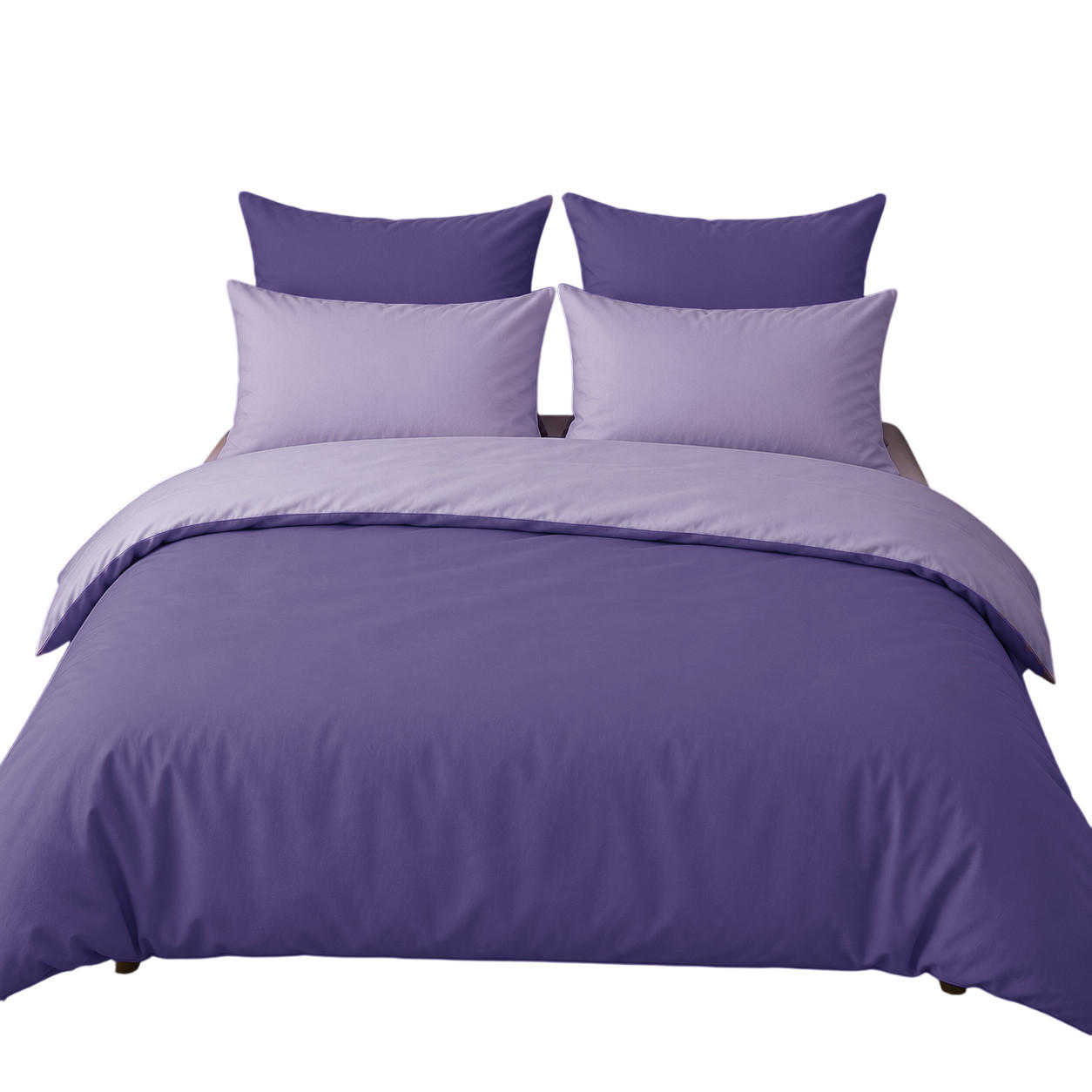 WENDEBETTWÄSCHE 5-teilig 200/200cm LILA-LIGHTLILA - Lila, Textil (200/200cm) - ROLFNERS
