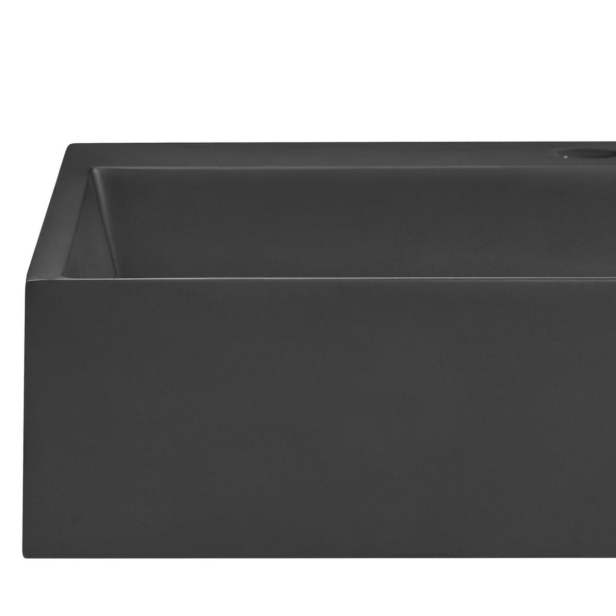 HÄNGEWASCHBECKEN QUENKO 50 x 38 cm Mineralguss Schwarz - Schwarz, Naturmaterialien (50/12/38cm) - Beliani
