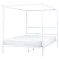 HIMMELBETT 160/200cm Weiß Lestards - Weiß, Metall (160/200cm) - Beliani