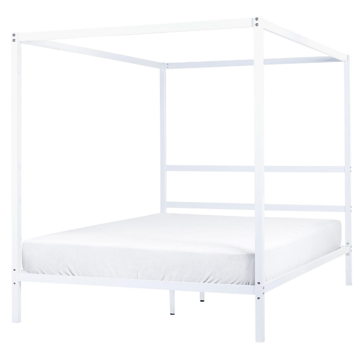 HIMMELBETT 160/200cm Weiß Lestards - Weiß, Metall (160/200cm) - Beliani