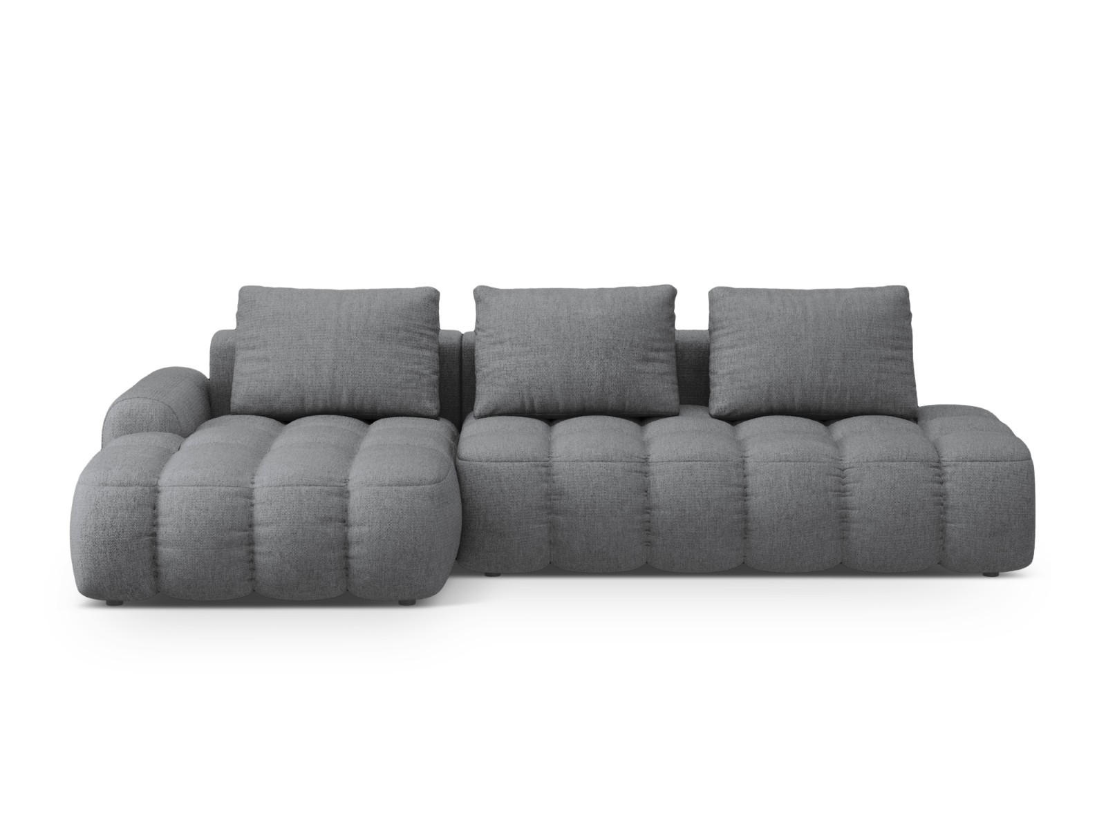 AUSKLAPPBARES-ECKSOFA links mit Container Linz aus strukturiertem Stoff grau 3 Sitzplätze - Grau, Textil (142/275cm) - Cosmopolitan Design