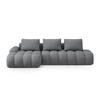 AUSKLAPPBARES-ECKSOFA links mit Container Linz aus strukturiertem Stoff grau 3 Sitzplätze - Grau, Textil (142/275cm) - Cosmopolitan Design