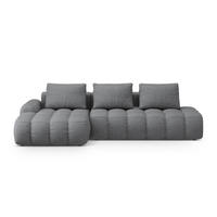 AUSKLAPPBARES-ECKSOFA links mit Container Linz aus strukturiertem Stoff grau 3 Sitzplätze - Grau, Textil (142/275cm) - Cosmopolitan Design