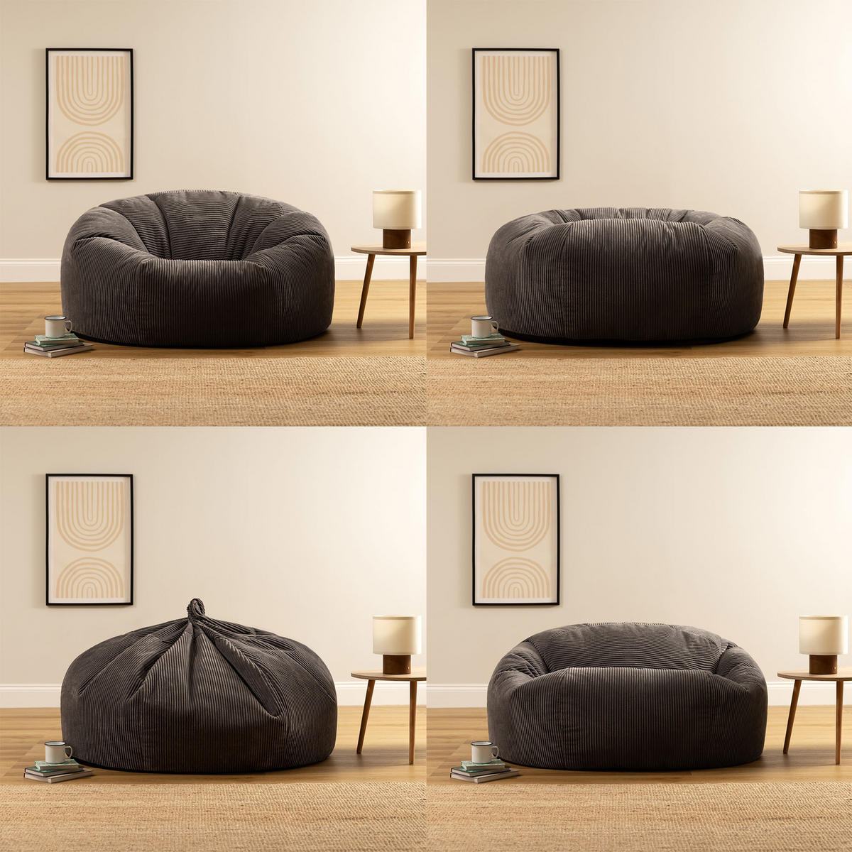 RIESENSITZSACK Flauschig Soul - Grau, Kunststoff (130/57/116cm) - icon