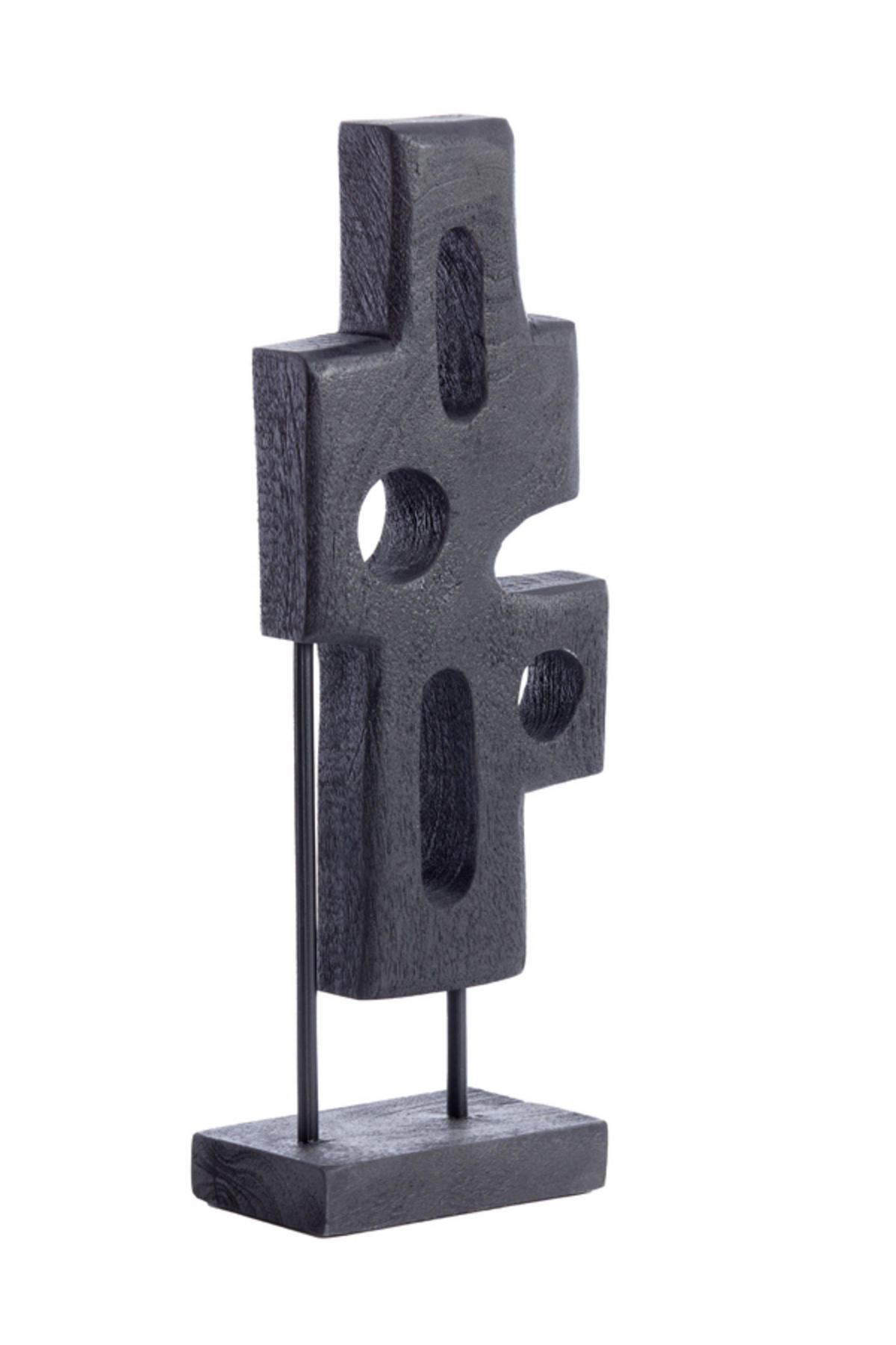 ORNAMENT Salio Schwarz 19/9,5/45 cm - Schwarz, Holz (9.5/45/19cm) - Light & Living