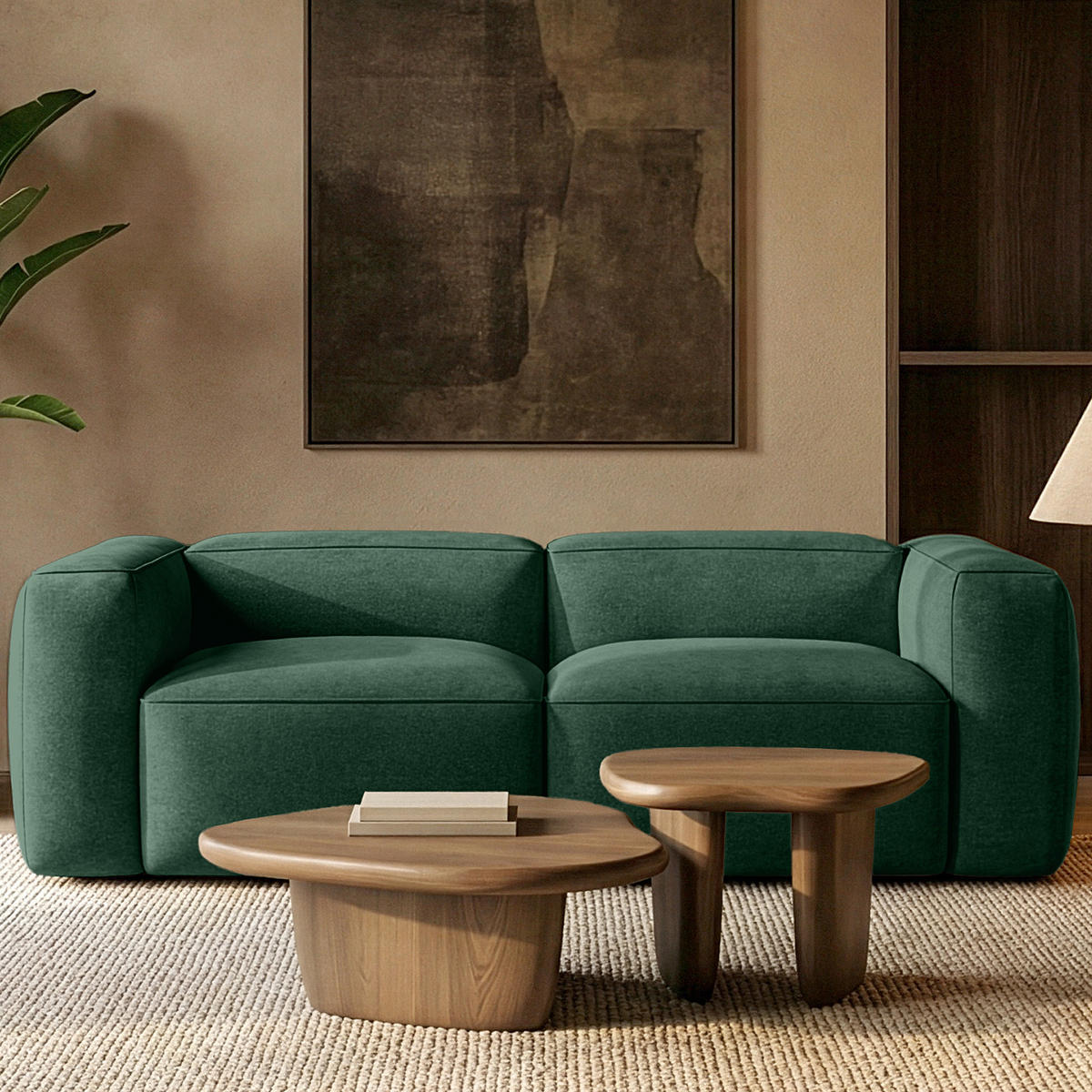 2-SITZER SOFA FUBBO, Dunkelgrün - Dunkelgrün, Holz/Holzwerkstoff (210/73/96cm) - KONSIMO®