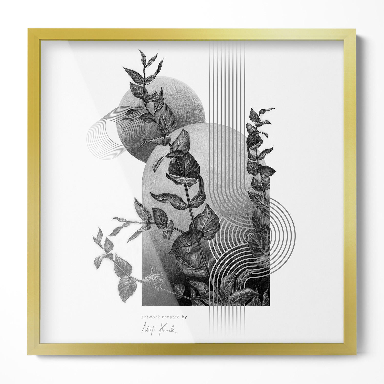Wallfluent Bilderrahmen Silber 50x50x1.5 cm