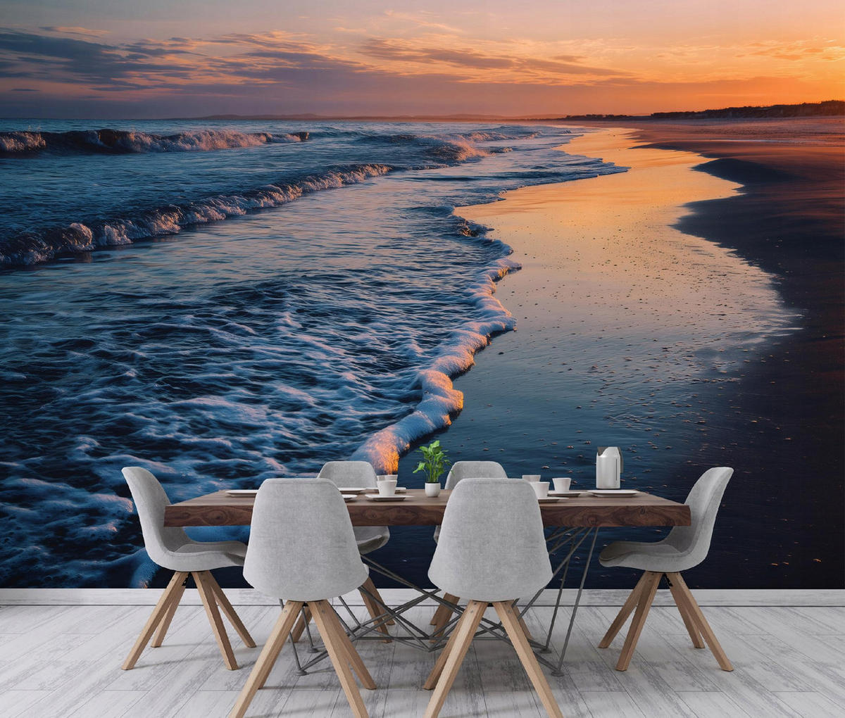 FOTOTAPETE Strand Meer Blau 150x105 cm - Multicolor, Papier (150/105cm) - Wallarena