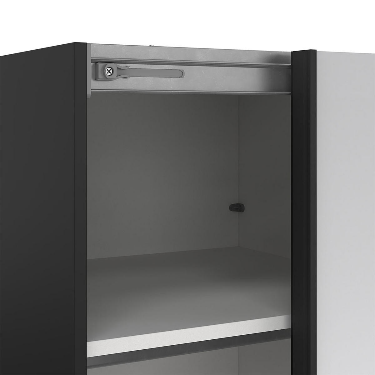 SCHIEBETÜRENSCHRANK, Como, Schwarz, Holzwerkstoff, 119 x 67 x 221 cm - Schwarz, Holzwerkstoff (119/221/67cm) - ebuy24
