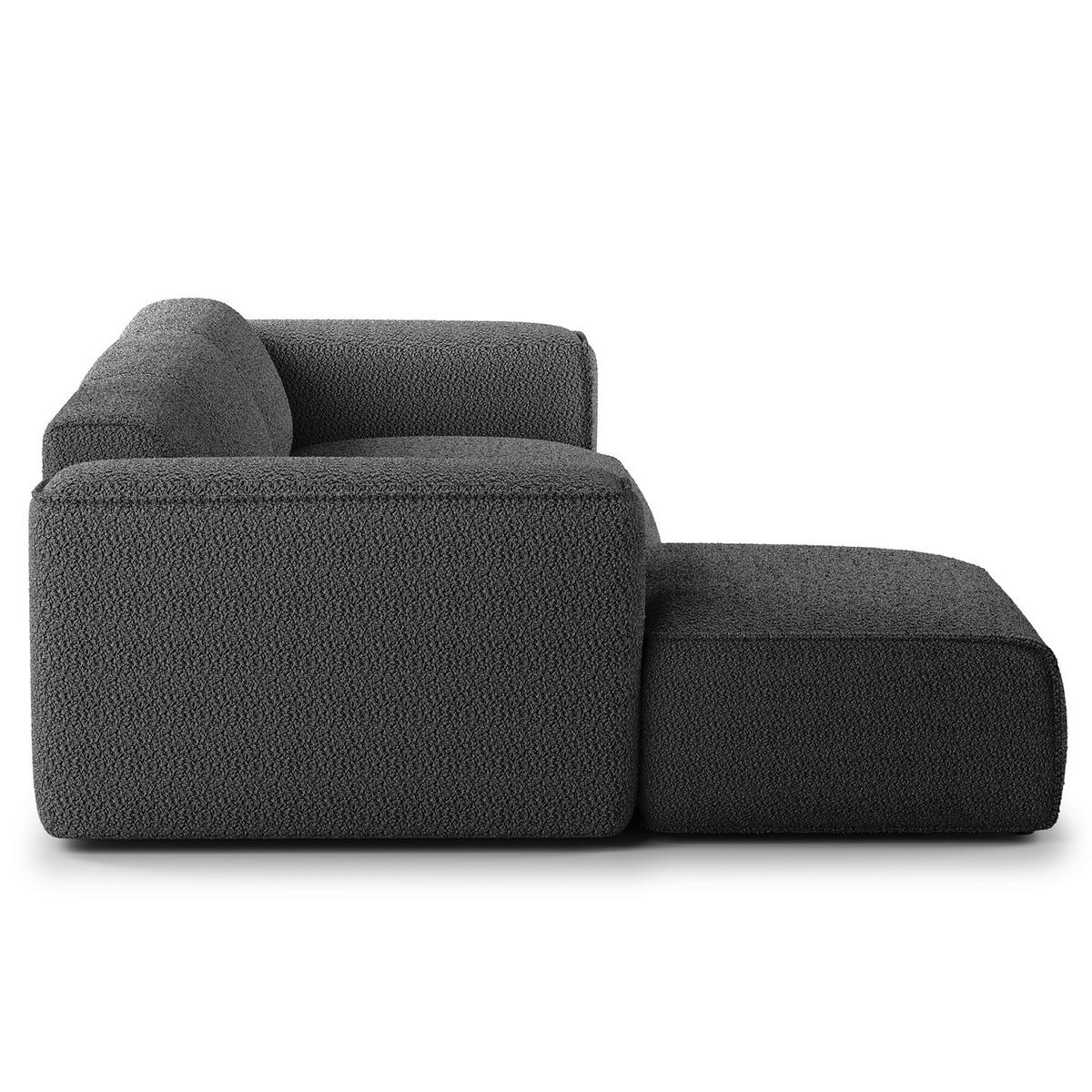 3-SITZER ECKSOFA mit Longchair - Anthrazit/Schwarz, Kunststoff/Textil (284/173cm) - home24